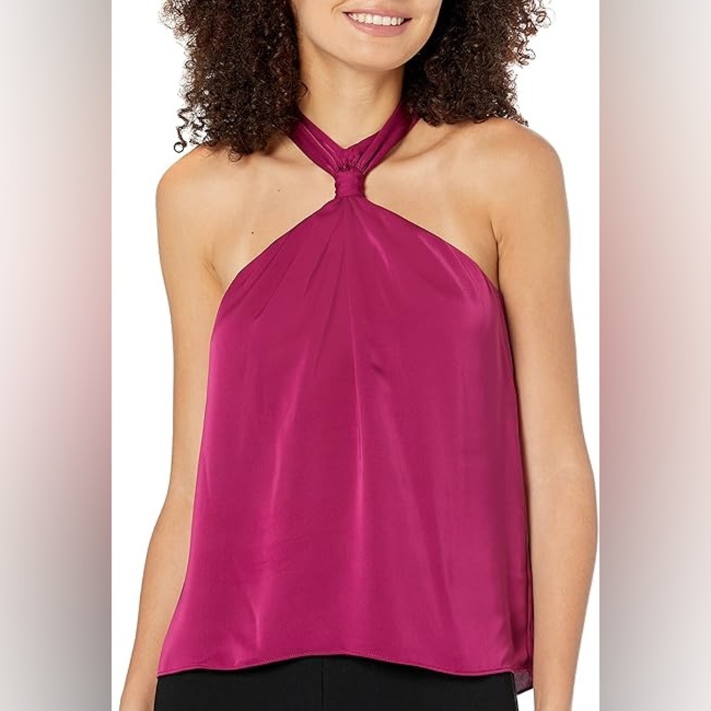 Ramy Brook Going Out Halter Top in Deep Red